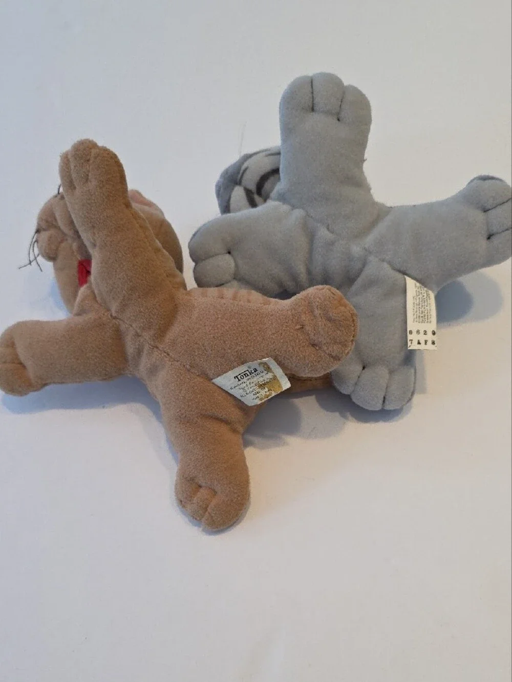 Vintage Tonka Pound Puppies Pound Purries Cat Plush Lot 2 Tan Gray Tabby 80s Kid